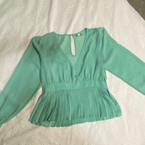 Long sleeve v neck blouse
